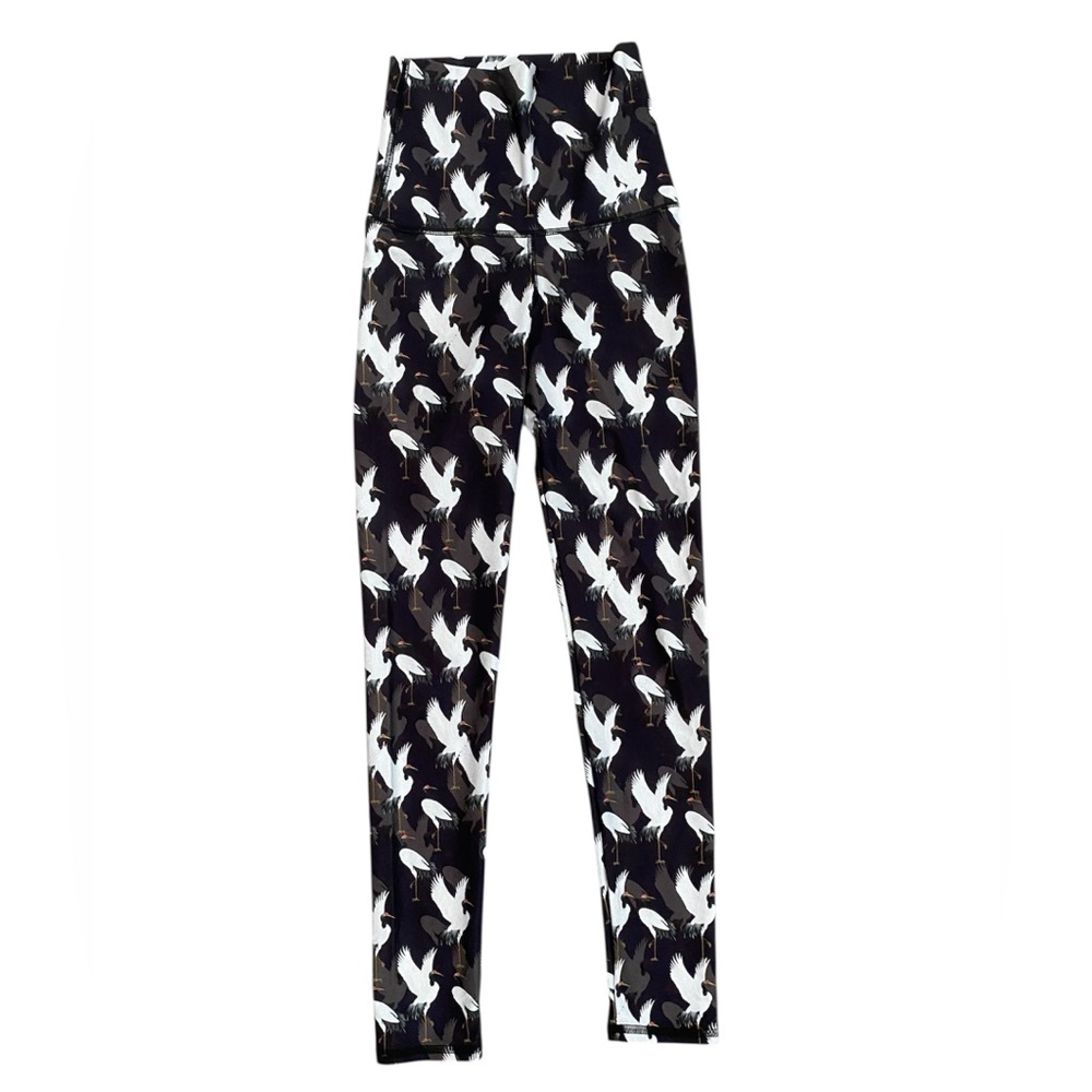 Emily Hsu Designs Crane Black and White High-Waisted‎ Leggings